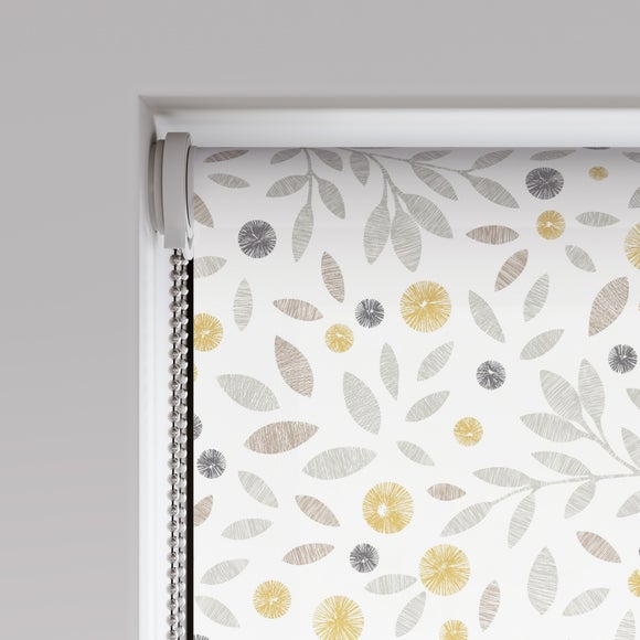 Cotton Flower Fire Retardant Daylight Made to Measure Roller Blind Cotton Flower Ochre