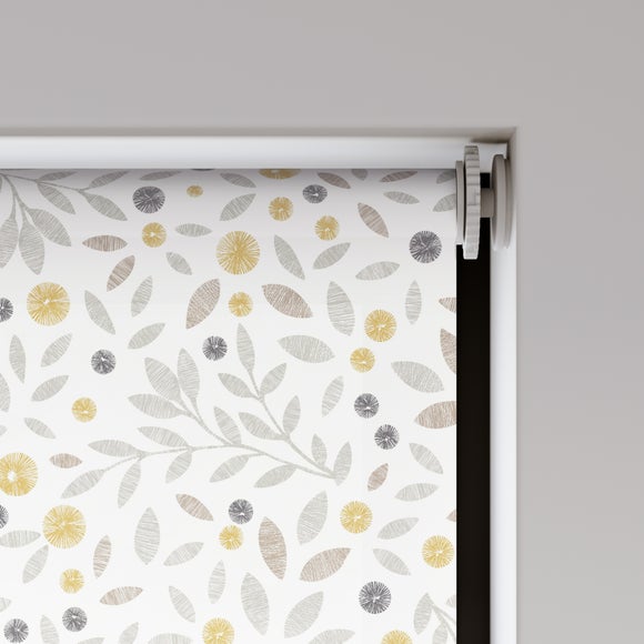 Cotton Flower Fire Retardant Daylight Made to Measure Roller Blind Cotton Flower Ochre