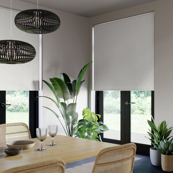 Linen Look Blackout Made to Measure Roller Blind Linen Look White