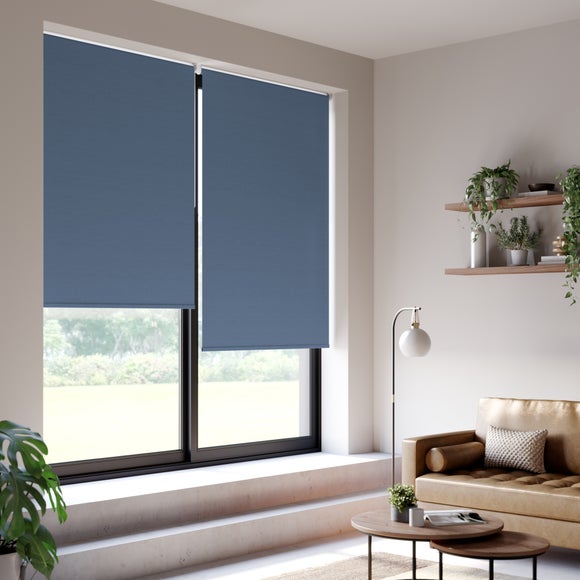 ColourLux Blackout Made to Measure Roller Blind ColourLux Denim Blue