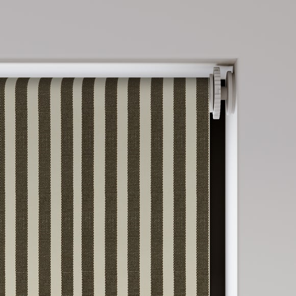 Linford Stripe Fire Retardant Daylight Made to Measure Roller Blind Linford Stripe Black