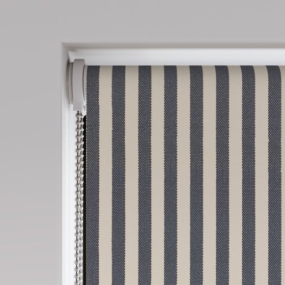 Linford Stripe Fire Retardant Blackout Made to Measure Roller Blind Linford Stripe Navy