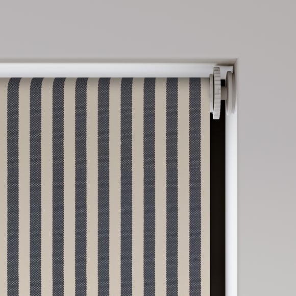 Linford Stripe Fire Retardant Blackout Made to Measure Roller Blind Linford Stripe Navy