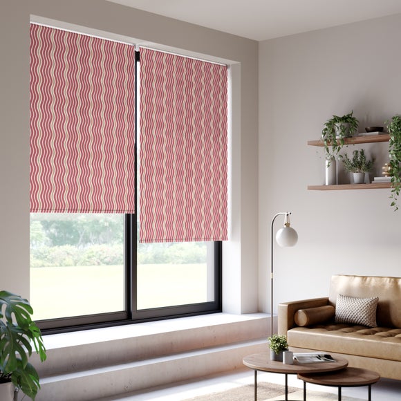 Wiggle Stripe Blackout Made to Measure Roller Blind Wiggle Stripe Dark Rose