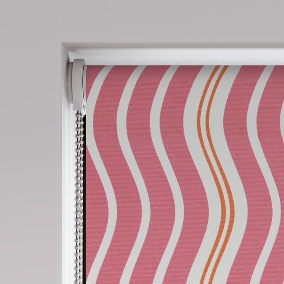 Wiggle Stripe Blackout Made to Measure Roller Blind Wiggle Stripe Dark Rose