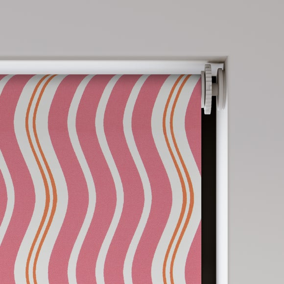 Wiggle Stripe Blackout Made to Measure Roller Blind Wiggle Stripe Dark Rose