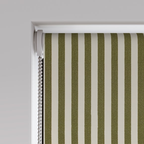 Linford Stripe Fire Retardant Blackout Made to Measure Roller Blind Linford Stripe Olive