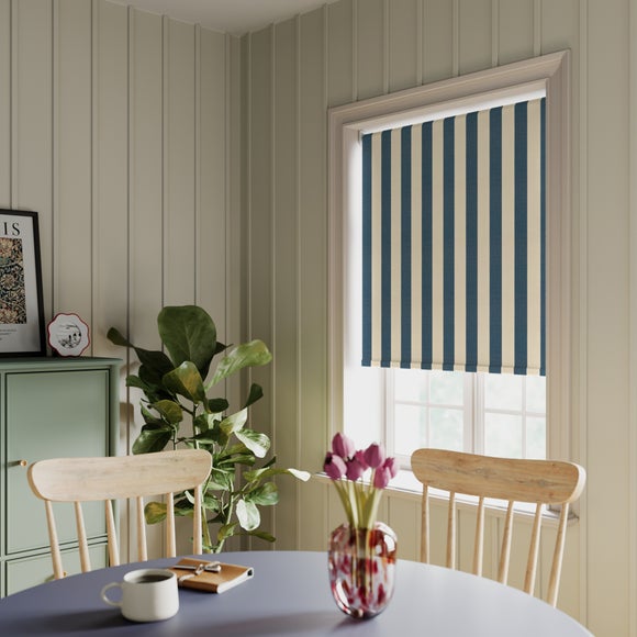 Beatrice Stripe Fire Retardant Blackout Made to Measure Roller Blind Beatrice Stripe Navy