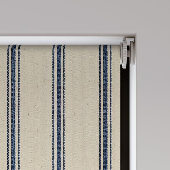 Folkstone Stripe Fire Retardant Blackout Made to Measure Roller Blind Folkstone Stripe Blue