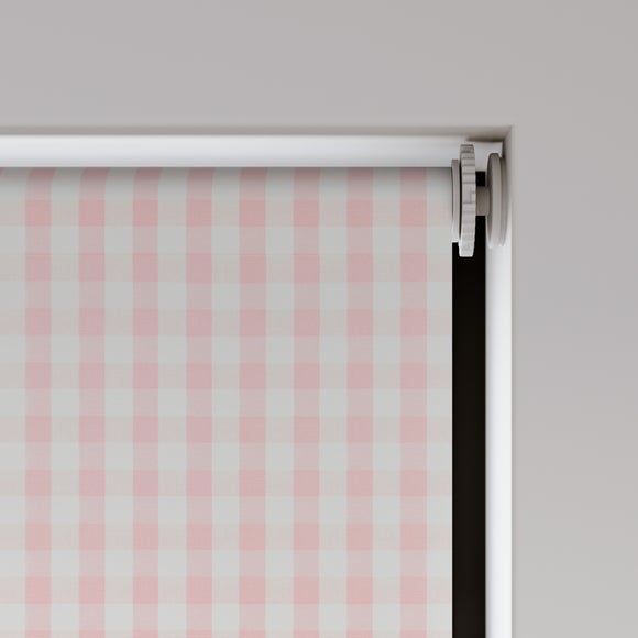 Portloe Gingham Check Blackout Made to Measure Roller Blind Portloe Gingham Check Blush