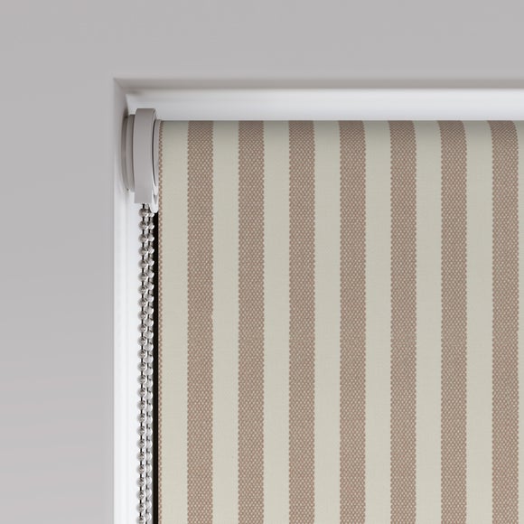 Linford Stripe Fire Retardant Daylight Made to Measure Roller Blind Linford Stripe Dove Grey