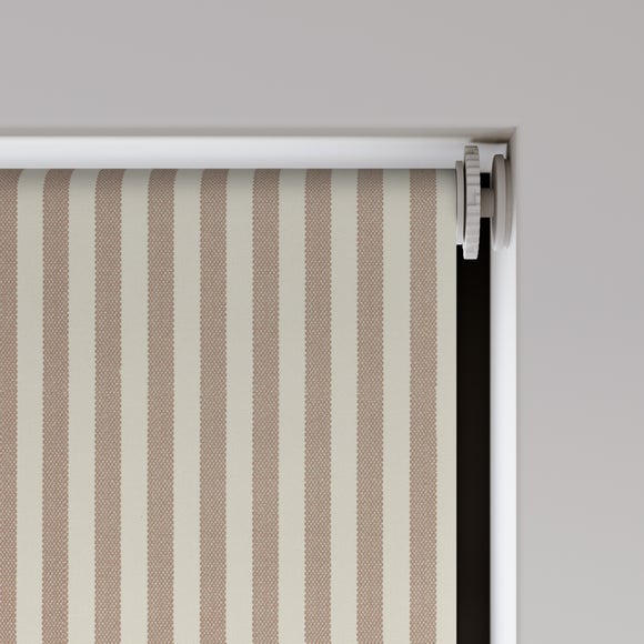 Linford Stripe Fire Retardant Daylight Made to Measure Roller Blind Linford Stripe Dove Grey