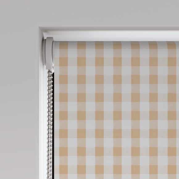 Portloe Gingham Check Blackout Made to Measure Roller Blind Portloe Gingham Check Natural