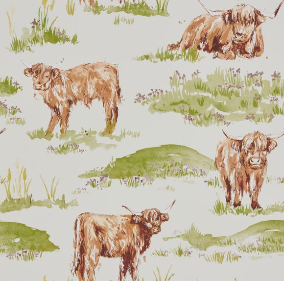 Highland Cow Fire Retardant Blackout Made to Measure Roller Blind Highland Cow Multicolour
