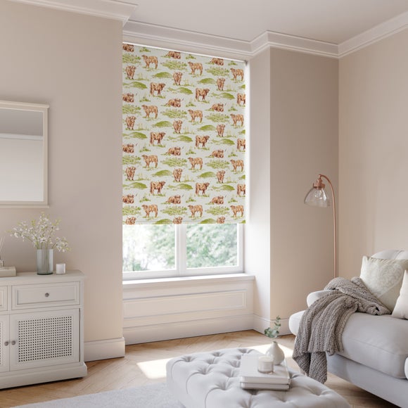 Highland Cow Fire Retardant Blackout Made to Measure Roller Blind Highland Cow Multicolour