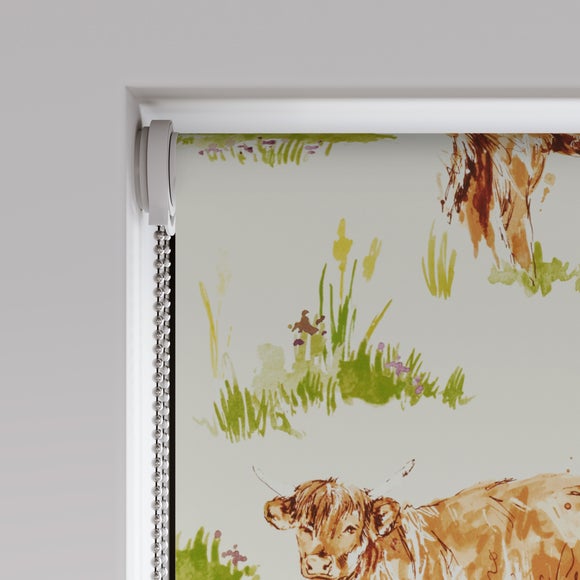 Highland Cow Fire Retardant Blackout Made to Measure Roller Blind Highland Cow Multicolour