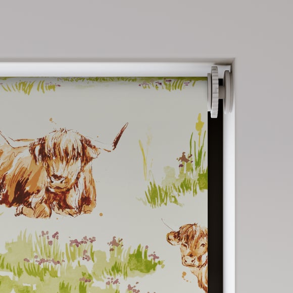 Highland Cow Fire Retardant Blackout Made to Measure Roller Blind Highland Cow Multicolour
