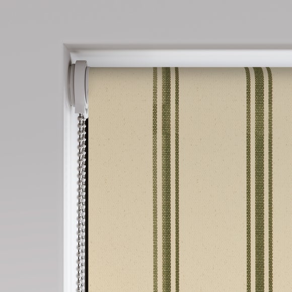 Folkstone Stripe Fire Retardant Blackout Made to Measure Roller Blind Folkstone Stripe Olive