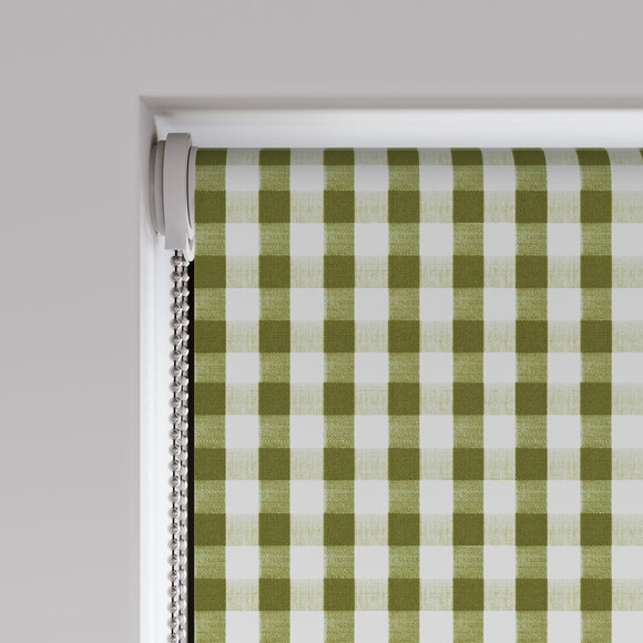 Portloe Gingham Check Blackout Made to Measure Roller Blind Portloe Gingham Check Olive
