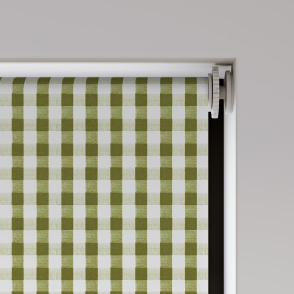 Portloe Gingham Check Blackout Made to Measure Roller Blind Portloe Gingham Check Olive