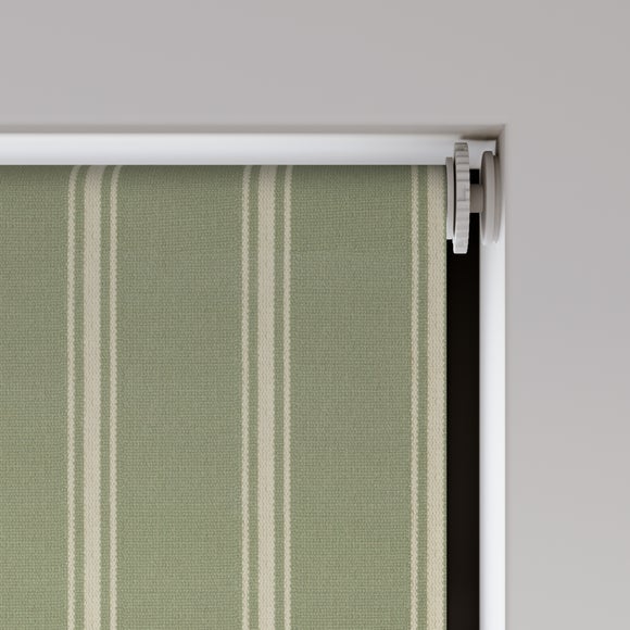 Folkstone Stripe Fire Retardant Daylight Made to Measure Roller Blind Folkstone Stripe Sage