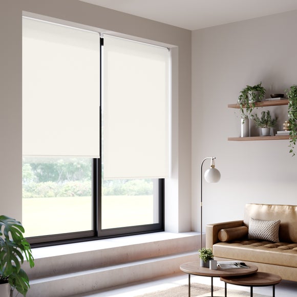 Flora Fire Retardant Daylight Made to Measure Roller Blind Flora White
