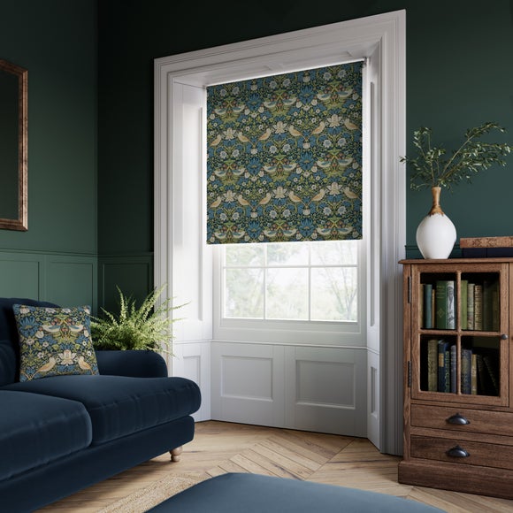William Morris at Home Strawberry Thief Daylight Made to Measure Roller Blind Strawberry Thief Midnight