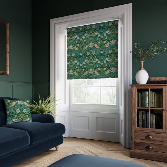 William Morris at Home Strawberry Thief Daylight Made to Measure Roller Blind Strawberry Thief Azure