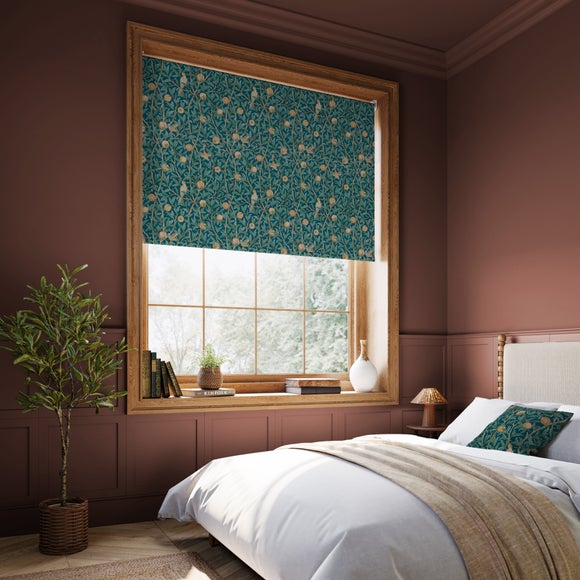 William Morris at Home Bird and Pomegranate Blackout Made to Measure Roller Blind Bird and Pomegranate Teal