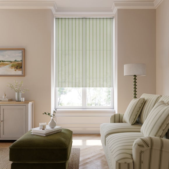 Folkstone Stripe Sheer Fire Retardant Made to Measure Roller Blind