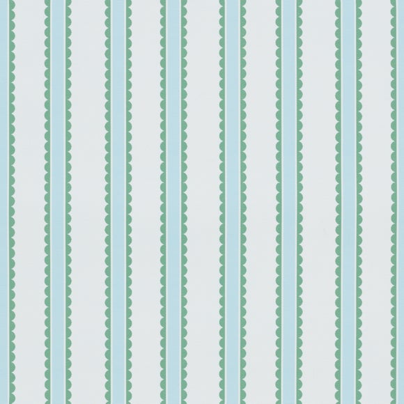 Scallop Stripe Blackout Made to Measure Roller Blind Scallop Stripe Blue