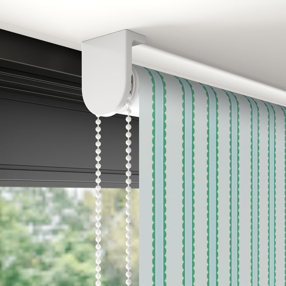 Scallop Stripe Blackout Made to Measure Roller Blind Scallop Stripe Blue