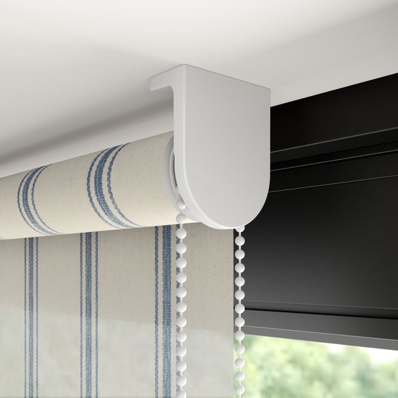 Folkstone Stripe Sheer Fire Retardant Made to Measure Roller Blind Folkstone Stripe Blue