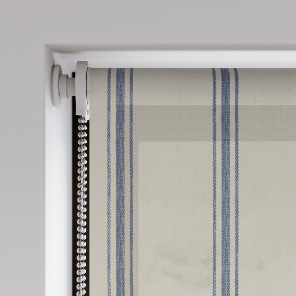 Folkstone Stripe Sheer Fire Retardant Made to Measure Roller Blind Folkstone Stripe Blue