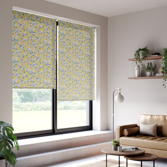 Sicily Lemons Sheer Fire Retardant Made to Measure Roller Blind Sicily Lemons
