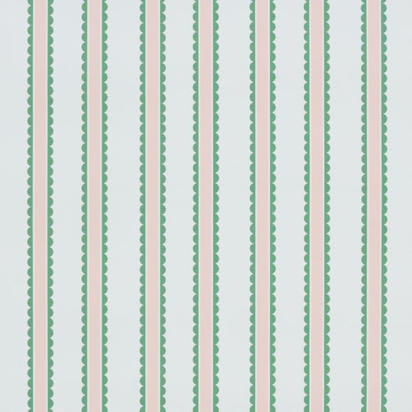 Scallop Stripe Blackout Made to Measure Roller Blind Scallop Stripe Pink