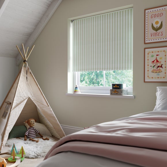 Scallop Stripe Blackout Made to Measure Roller Blind Scallop Stripe Pink