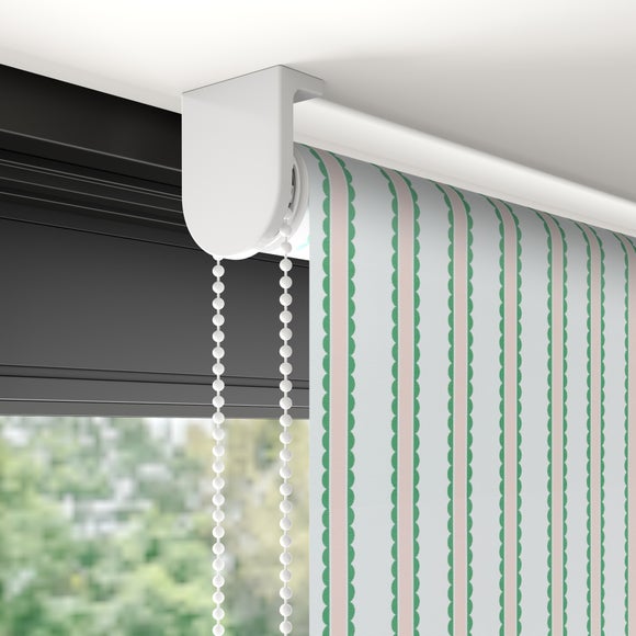 Scallop Stripe Blackout Made to Measure Roller Blind Scallop Stripe Pink