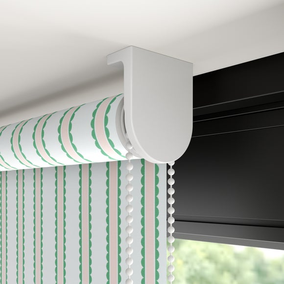 Scallop Stripe Blackout Made to Measure Roller Blind Scallop Stripe Pink