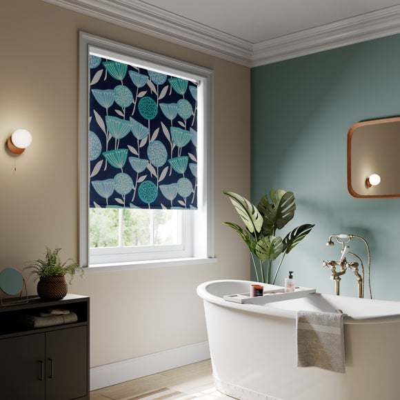 Elements Emmott Moisture Resistant Blackout Made to Measure Roller Blind Emmott Blue