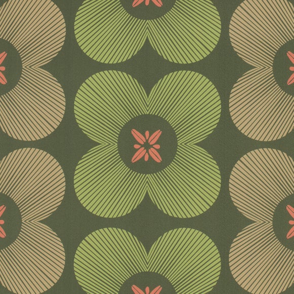 Elements Daisy Fire Retardant Blackout Made to Measure Roller Blind Daisy Olive