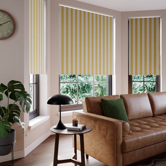 Elements Stripe Daylight Made to Measure Roller Blind Elements Stripe Ochre