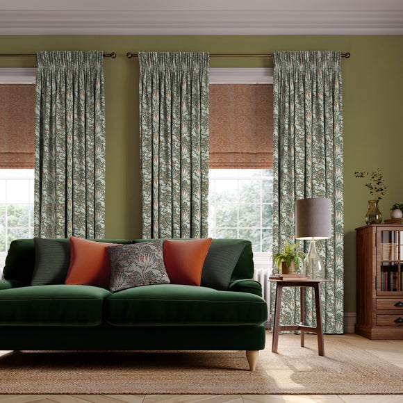 William Morris At Home Artichoke Velvet Made to Measure Curtain Artichoke Velvet Pine