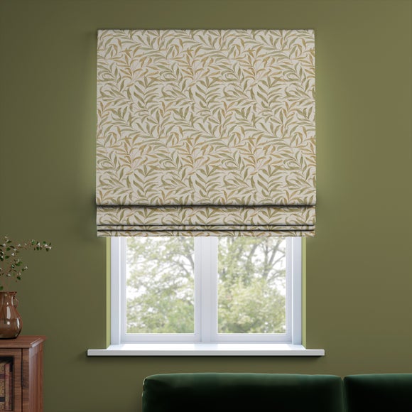 William Morris At Home Willow Bough Embroidery Made to Measure Roman Blind Embroidery Olive