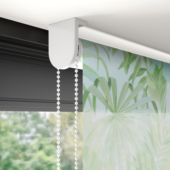 Tropical Maui Sheer Fire Retardant Made to Measure Roller Blind Green