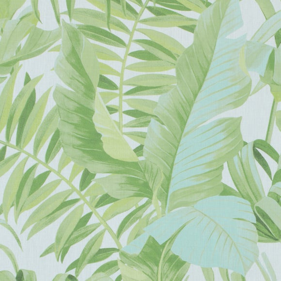 Tropical Maui Sheer Fire Retardant Made to Measure Roller Blind Green