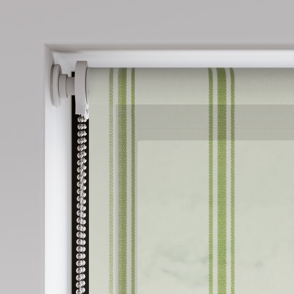 Folkstone Stripe Sheer Fire Retardant Made to Measure Roller Blind Folkstone Stripe Olive