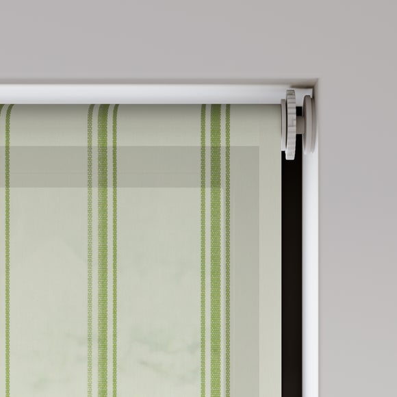 Folkstone Stripe Sheer Fire Retardant Made to Measure Roller Blind Folkstone Stripe Olive