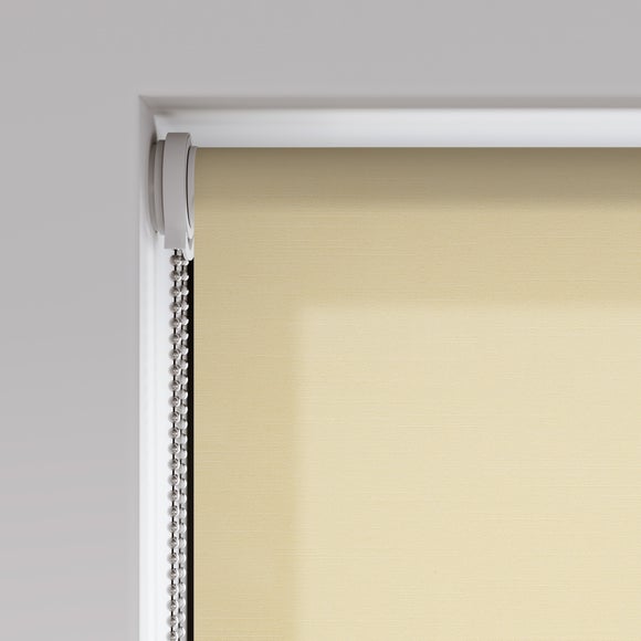 Linen Look Sheer Fire Retardant Made to Measure Roller Blind Linen Look Sheer Cream