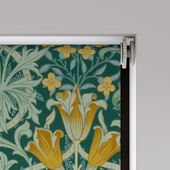 William Morris Woodland Weeds Blackout Made to Measure Roller Blind Woodland Weeds Evergreen